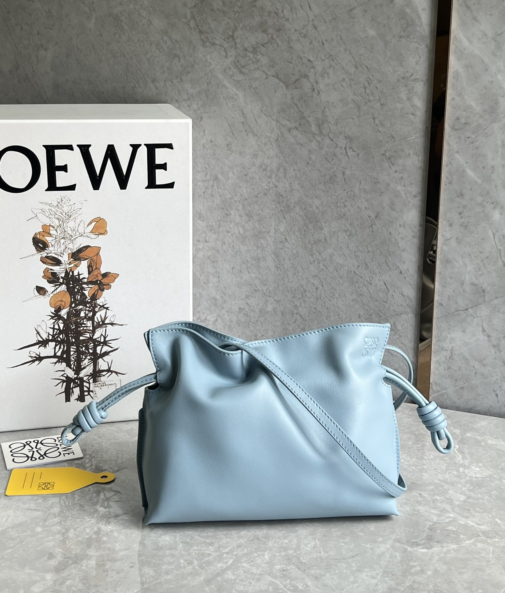 Loewe Mini Flamenco clutch in nappa calfskin Light Blue